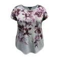 thumbnail image 1 of Plus Size Crew Neck Dolman Short Sleeve Print Top, 1 of 4