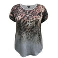 thumbnail image 1 of Plus Size Crew Neck Dolman Short Sleeve Print Top, 1 of 4