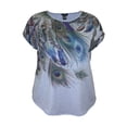thumbnail image 1 of Plus Size Crew Neck Dolman Short Sleeve Print Top, 1 of 4