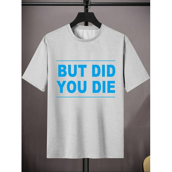 Plus Size Crew Neck Graphic Print T-Shirts for Men - Big-Tall Casual Fashion Tees with Alphabets Pattern, Medium Stretch Polyester Fabric, Hand Wash or Dry Clean