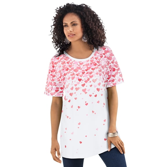 Roaman's Women's Plus Size Cotton Ultimate Crewneck Tee
