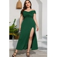 thumbnail image 1 of Plus Size Crossover Off-Shoulder Split Dress, 1 of 9
