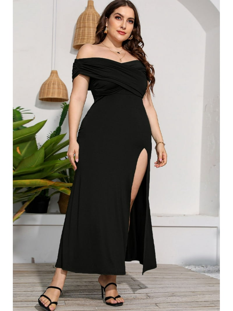 off one shoulder black dress Alyn Off Shoulder Draped Mini Dress - Black