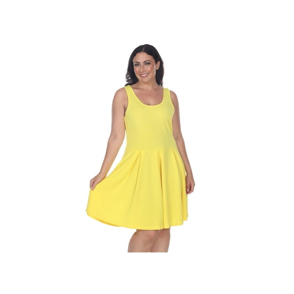 Plus Size Crystal Dress Yellow 1X