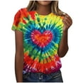 thumbnail image 1 of Plus Size Cute Summer Tops for Womens Fashion Tie-Dye Tshirts Animals Graphic Short Sleeve Crewneck Tee Shirts Dressy Casual Tunic T-Shirt Going Out Basic Blouses(S-5XL), 1 of 4