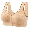 thumbnail image 1 of Plus Size Daisy Bras for Older Women Front Closure Push up Bra No Underwire Front Opening Bra with Snaps Breathable Comfort Bras, 1 of 7