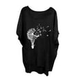 thumbnail image 1 of Plus Size Dandelion Print Shirt for Women Casual Baggy Summer Cotton T-shirt Simple Classic Crew Neck Pullover Tops, 1 of 4