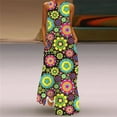 thumbnail image 1 of Plus Size Dazzle colourGreen 3D Dress Casual Sweet Girl Long Dresses Summer Woman Sleeveless Beach Maxi Dress For Women, 1 of 5