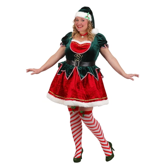 Plus Size Deluxe Festive Elf Women's Costume