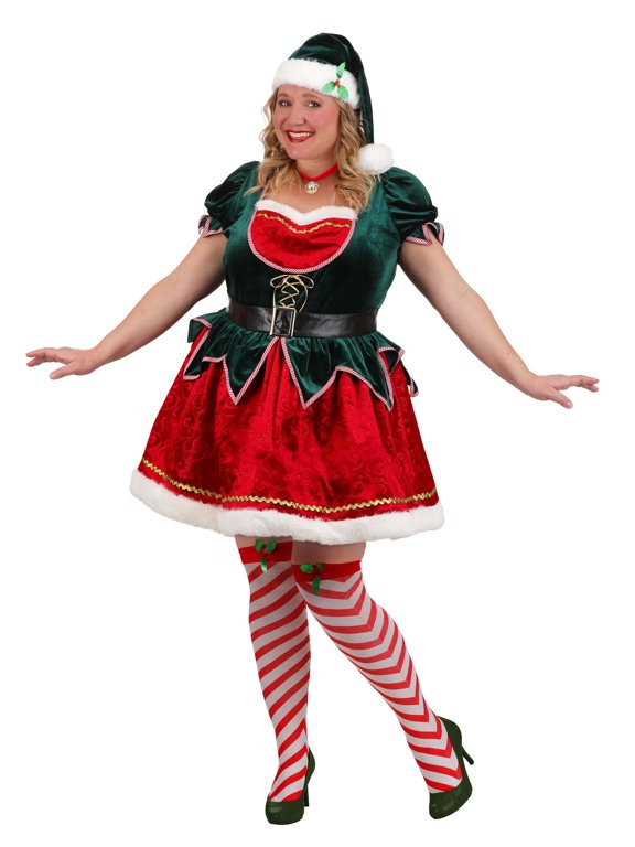 Plus Size Deluxe Festive Elf Women's Costume