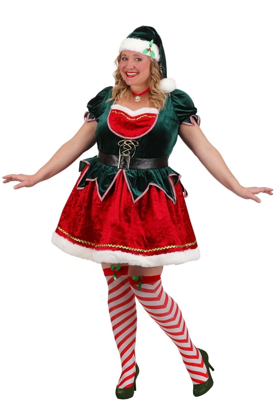 Plus Size Deluxe Festive Elf Women's Costume