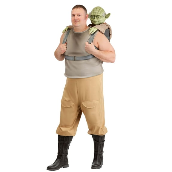 Plus Size Deluxe Star Wars Luke Skywalker with Yoda Costume for Men