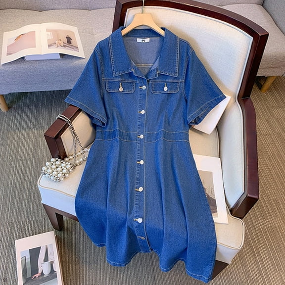 Plus Size Denim Dress For Women Summer Lightweight Utility Dress With Short Skirt Wrap Dresses for Women Summer Straight Dresses for Women Casual Tan Dress Women Maxi Dress Summer Womens Work Dresses
