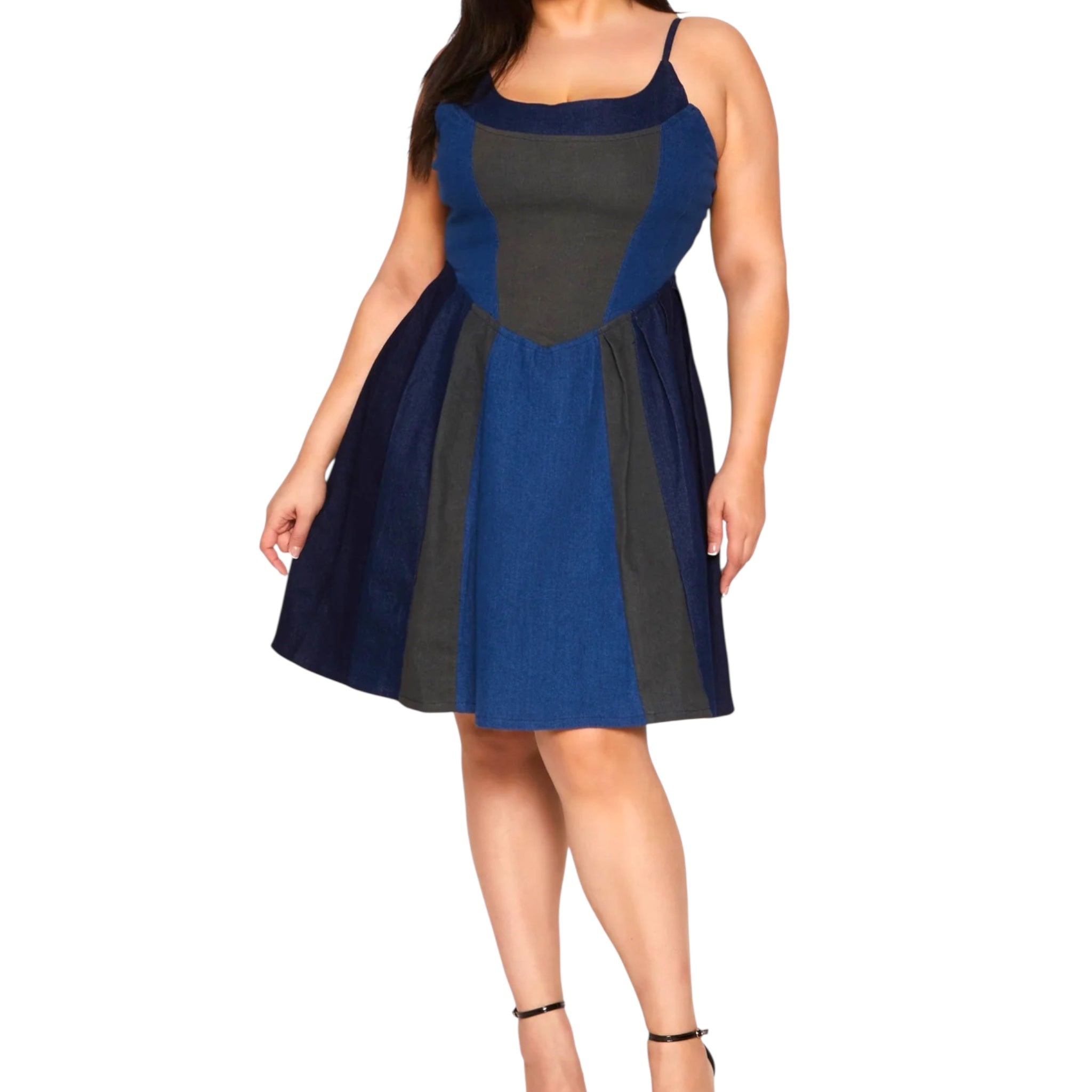 Plus Size Denim Skater Dress 1x | Fabulously Dressed Boutique