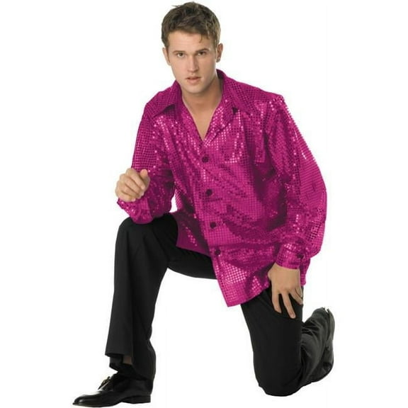 Plus Size Disco Inferno 70s Sequin Costume - Fuschia