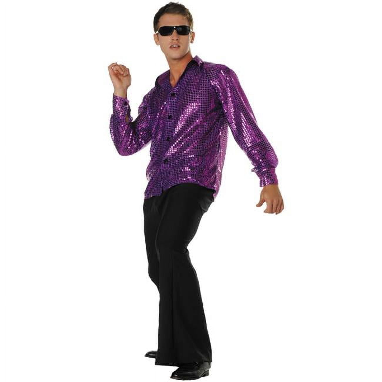Plus Size Disco Inferno 70s Sequin Costume Purple