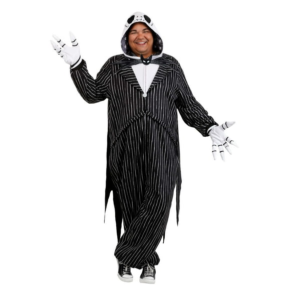 Plus Size Disney Jack Skellington Onesie Costume for Adults