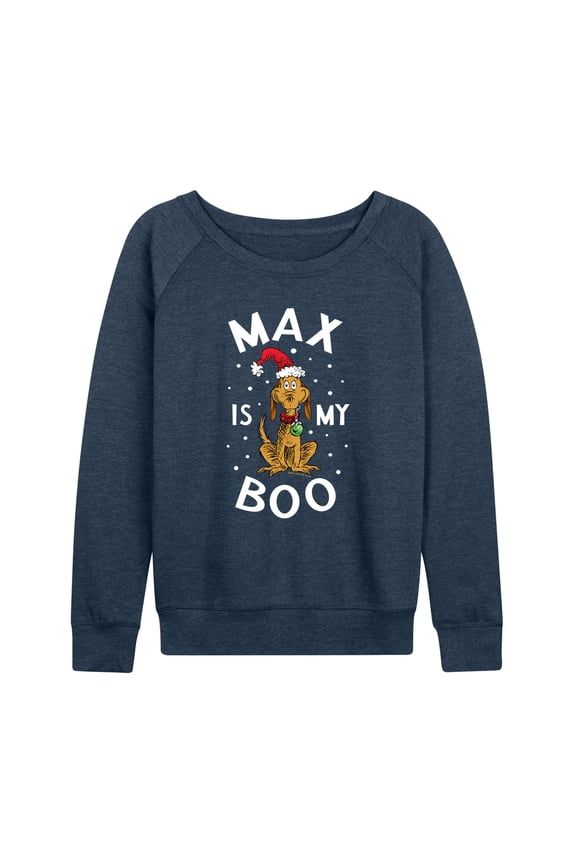 The Grinch - Max Is My Boo - Women's French Terry Long Sleeve Pullover