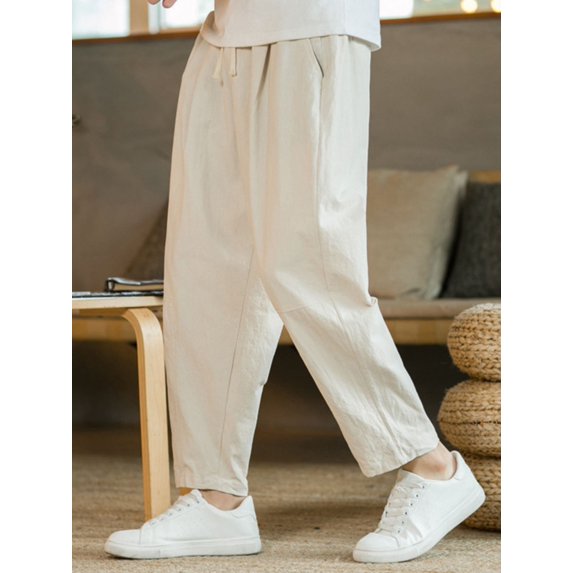 Plus Size Drawstring Pants with Pockets