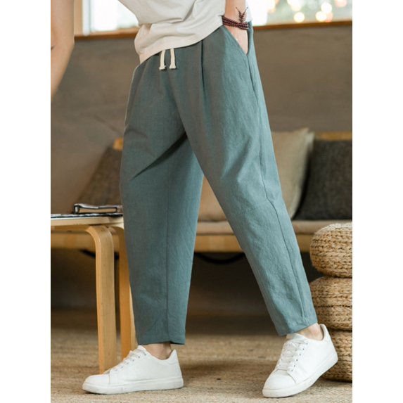 Plus Size Drawstring Pants with Pockets