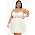 thumbnail image 1 of Plus Size Dreamy Organza Flare Dress - Ivory, 1 of 6