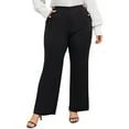 Plus Size Dress Pants for Women Stretch Pull On Flare Pants Pockets