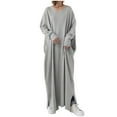 thumbnail image 1 of Plus Size Dress for Women V Neck Long Sleeve Split Maxi Long Dress Casual Loose Fall Spring Daily Vacation Dress, 1 of 9