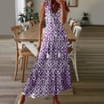 thumbnail image 1 of Plus Size Dresses Clearance, Fashionable Women's Casual Spring/summer Sleeveless Printed Dress(Purple,XXXL), 1 of 5