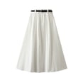 thumbnail image 1 of Plus Size Dresses for Curvy Women LEBONYARD Ruffled Skirt for Women,Ladies' Casual Solid Color Crotch Covering Pleated-line Umbrella Skirt White Free Size, 1 of 6