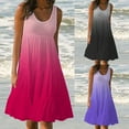 thumbnail image 1 of Plus Size Dresses for Women Casual,Summer Dresses for Women 2025, Womens Fashion Holiday Summer Gradient Print Sleeveless Party Beach Dress,Casual Tiered Flowy Maxi Beach Dresses, 1 of 5