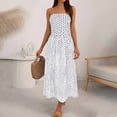 thumbnail image 1 of Plus Size Dresses for Curvy Women Retro Polka Maxi Off Shoulder Dress Flowy Casual Elegant Womens Dresses White L, 1 of 7