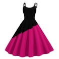 thumbnail image 1 of Plus Size Dresses for Women Summer Casual Crew Neck Back Zip Floral Print Dress A Line Casual Womens Dress Hot Pink L, 1 of 2