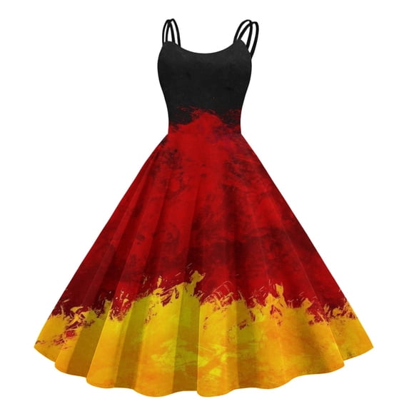 Plus Size Dresses for Women Summer Casual Crew Neck Back Zip Floral Print Dress A Line Casual Womens Dress Yellow L