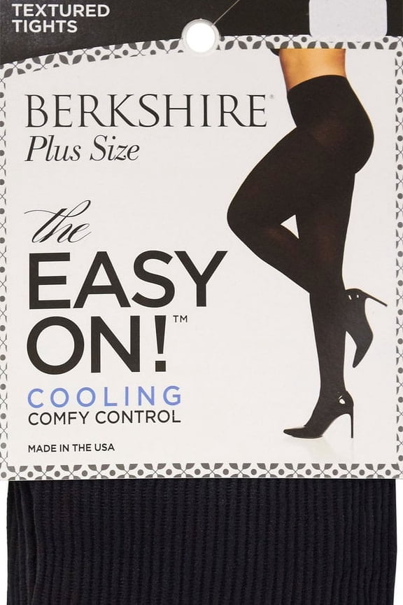 Plus Size Easy On Ribbed Cooling Control Top Tights