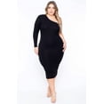 thumbnail image 1 of Plus Size Ebony One Shoulder Dress - Black, 1 of 6