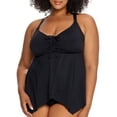 thumbnail image 1 of Plus Size Eco Onyx Sharkbite Underwire Tankini Top Swimsuit, 1 of 5