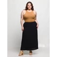 thumbnail image 1 of Plus Size Elastic Waist A Line Maxi Skirt, 1 of 11