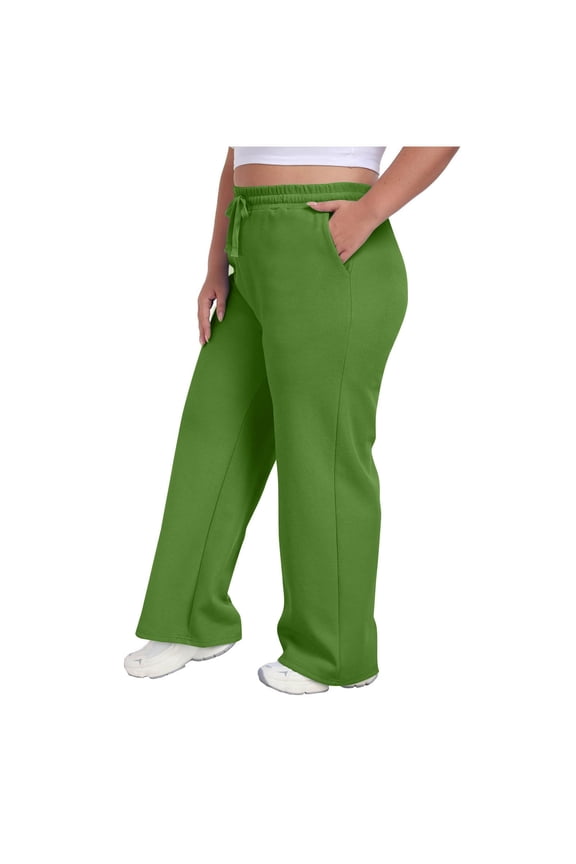 Plus Size Elastic Waist Drawstring Sports Pants with Pockets for Women Casual Wear