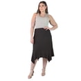 thumbnail image 1 of Plus Size Elastic Waist Handkerchief Midi Skirt, 1 of 10
