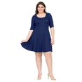 thumbnail image 1 of Plus Size Elbow Sleeve Knee Length Skater Dress, 1 of 11