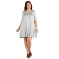 thumbnail image 1 of Plus Size Elbow Sleeve Pocket T Shirt Dress, 1 of 7