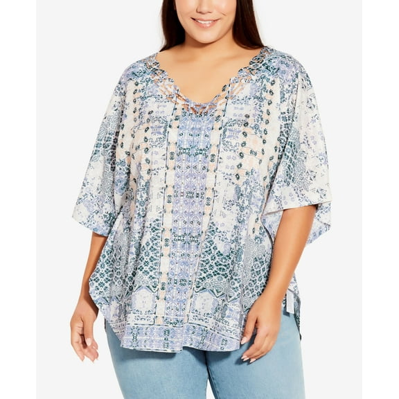 Plus Size Eloise Burnout Top Blues 18W