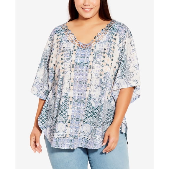 Plus Size Eloise Burnout Top Blues 18W