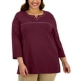 thumbnail image 1 of Plus Size Embellished Cotton Tunic Malbec 2X, 1 of 1
