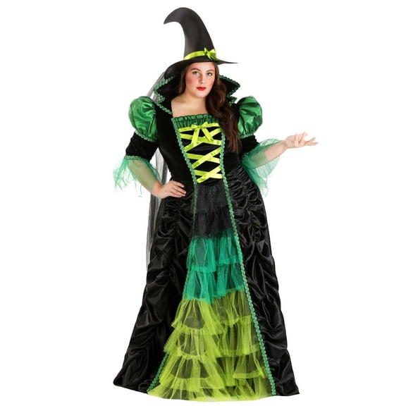 Plus Size Enchanted Green Witch Costume for Women