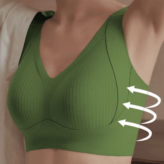 Plus Size Everyday Bras for Women Fashion Sports Bra Underwear Bra Everyday Underwear Green M-5XL