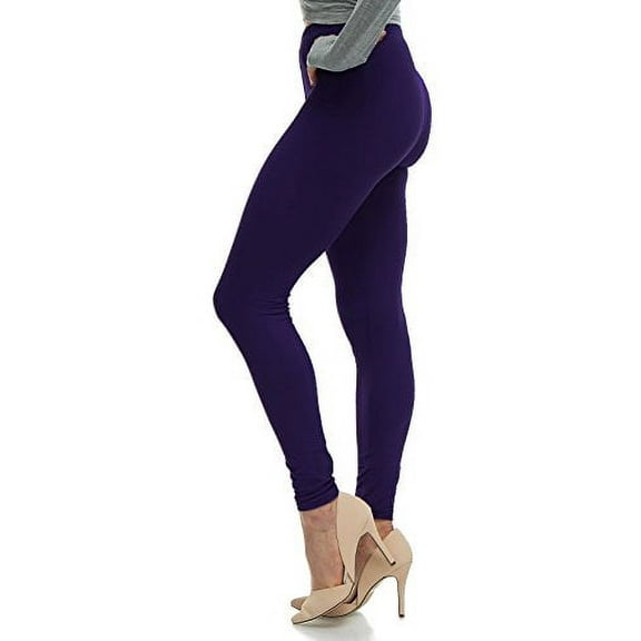 Plus Size Extra Soft Leggings for Tall and Curvy - Deep Purple