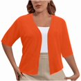 thumbnail image 1 of Plus Size Fall Cardigan Sweaters for Women Casual Short Sleeve Open Front Shrugs Soft Solid Color Cropped Boleros Lightweight Cardigans Cover Ups, 1 of 7