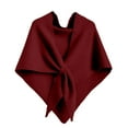thumbnail image 1 of Plus Size Fall Fashion Shawl Wraps Women Pashmina Fleece Cape Shawl Wraps Scarf Sweater With Loop Closure Wine One Size, 1 of 4