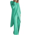 thumbnail image 1 of Plus Size Fall Outfits for Women 2 Piece Outfit Crew Neck Solid Long Blazer Pants Elastic Waist Loungewear XL, 1 of 5